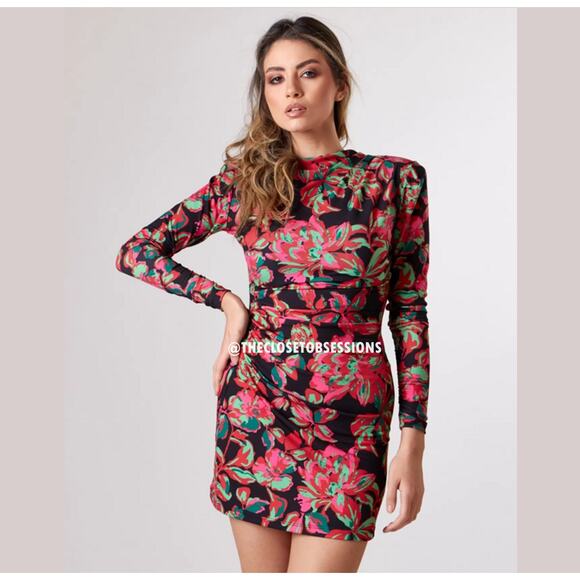 ZARA Blogger Fave Fitted Floral Mini Dress NWT | Size XL - Picture 2 of 16